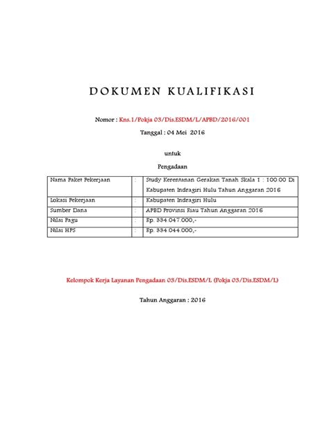 Pdf Dokumen Prakualifikasi Kerentanan Tanah Dokumen Tips