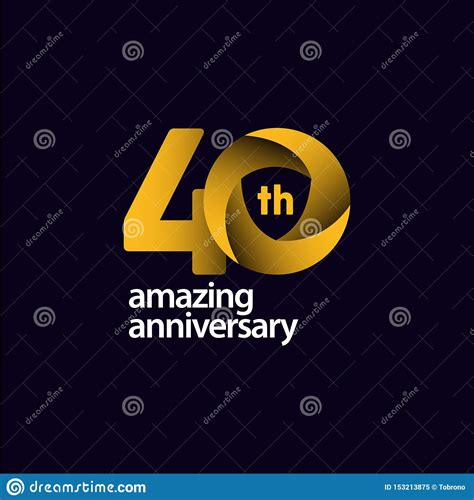 40 Years Amazing Anniversary Celebration Vector Template Design Illustration Stock Vector