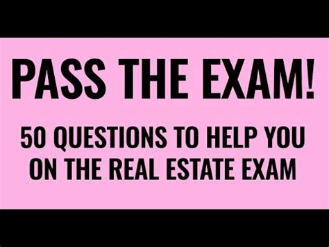 Real Estate Exam Pass The Real Estate Exam With Real Estate