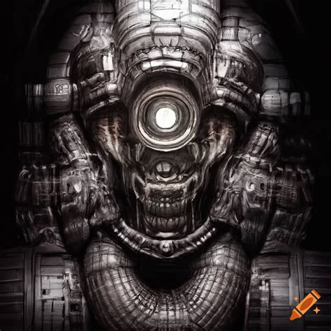 Mega Man Artwork In The Style Of H R Giger On Craiyon