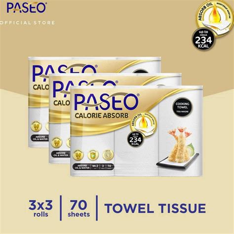 Jual Special Edition Paseo Calorie Absorbs Cooking Towel Roll White