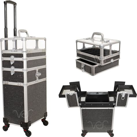 JC Beauty 7 In 1 Rolling Makeup Case Professional Trolley With