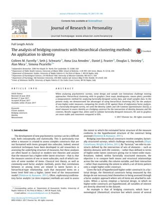 Graduate Paper Hierarchical Clustring And Topology For Psychometrics