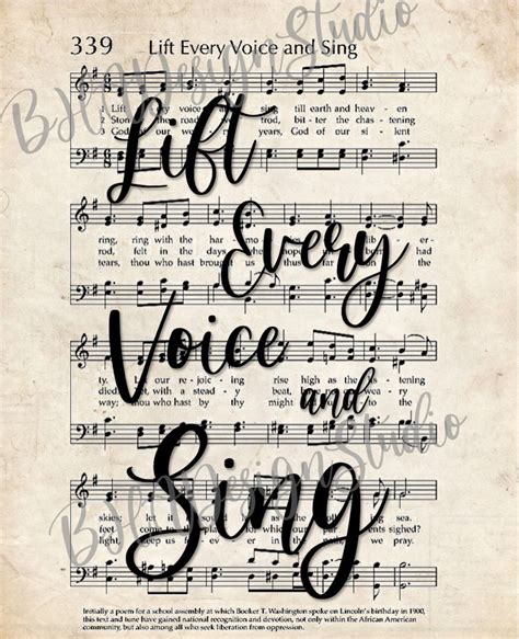 Lift Every Voice and Sing Printable Sheet Music - Etsy