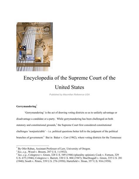 Gerrymandering In Encyclopedia Of The Supreme Court