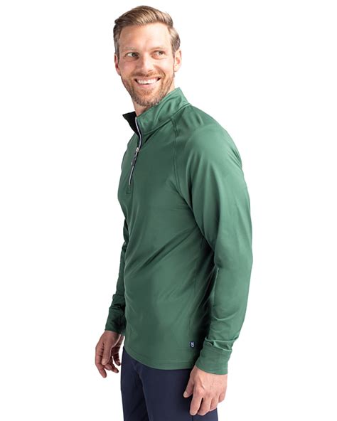 Cutter And Buck Adapt Eco Knit Stretch Recycled Mens Quarter Zip Pullover