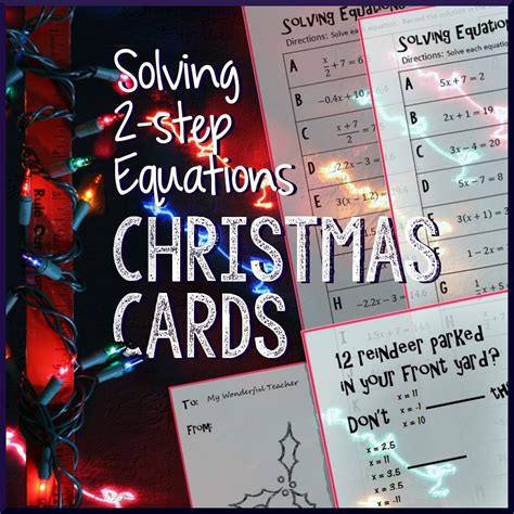 Christmas Algebra Solve 2 Step Equations Christmas Algebra Solving