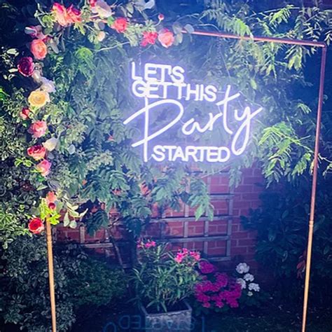 Lets Get This Party Started Neon Sign Flex Text Neon Etsy