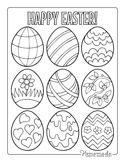 Striped Easter Egg Coloring Page