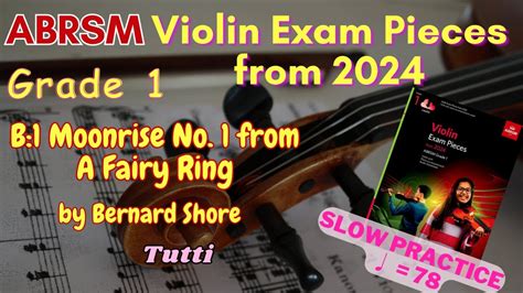 [tutti] Abrsm Violin Exam Pieces From 2024 Grade 1 B 1 [♩ 78] Youtube