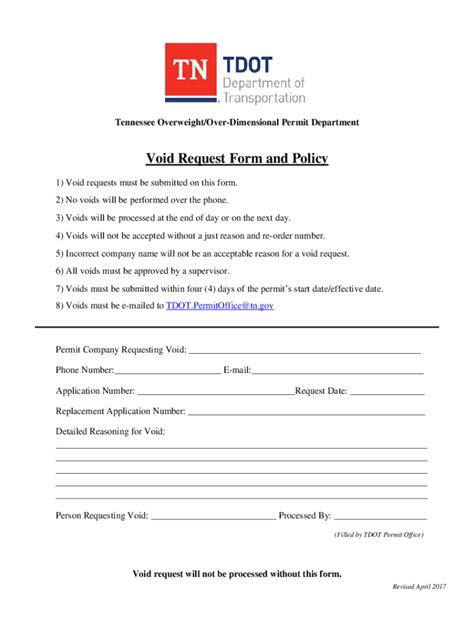 Fillable Online Void Request Form And Policy Fax Email Print PdfFiller