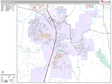 Castle Rock Colorado Wall Map Premium Style By Marketmaps