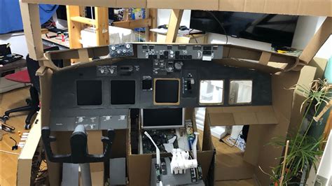 Diy Cardboard Full Size Homecockpit Running On X Plane And