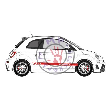 Kit stickers bandes FIAT 500 ABARTH 595 latérales la paire