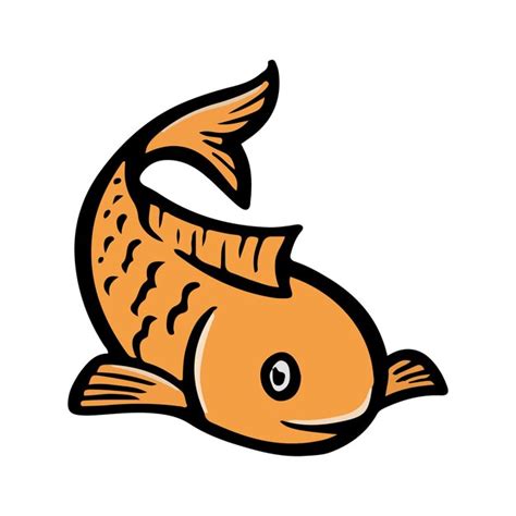 Premium Vector Gold Fish Hand Drawn Vector Color Illustration