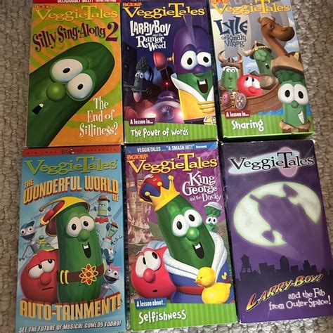 Source Unknown Toys Veggie Tales Matching Puzzle Game And 6vhs Movies Poshmark