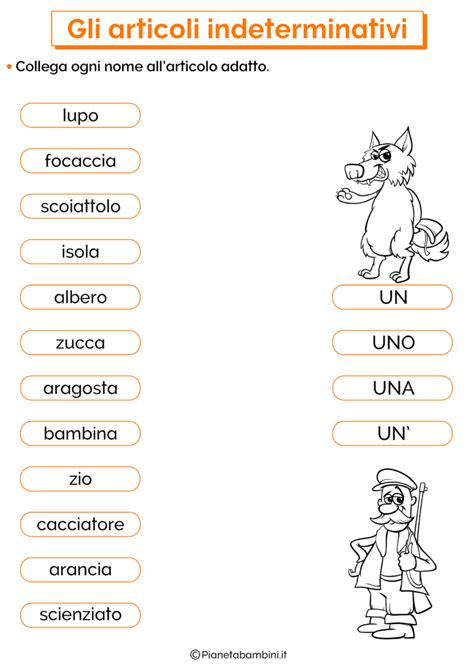 Articoli Determinativi E Indeterminativi Esercizi Per La Scuola