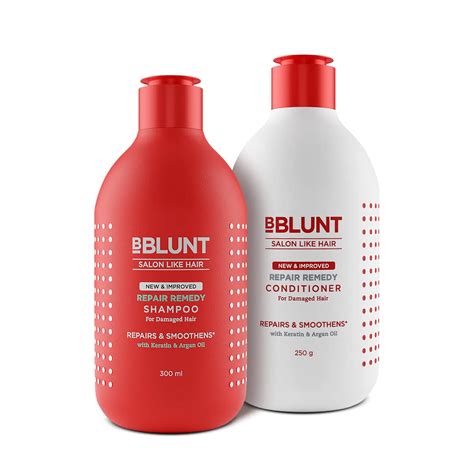 Buy Bblunt Repair Remedy Shampoo And Conditioner Combo With Keratin And Argan Oil 300 Ml 250 G