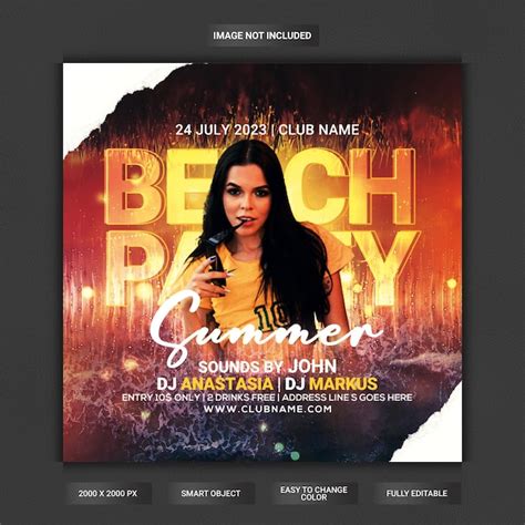 Premium Psd Summer Beach Party Flyer Template