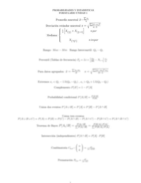 SOLUTION Formulario Teorema De Bayes Permutacion Probabilidad Y