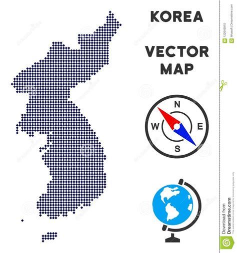 Mapa De Dot North And South Korea Ilustraci N Del Vector Ilustraci N