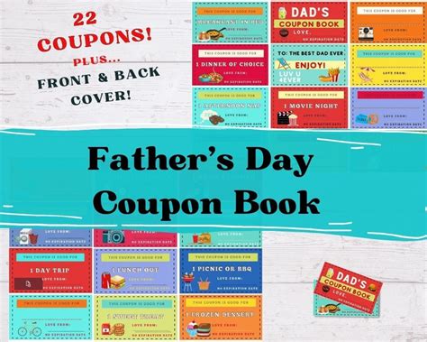 Father S Day Coupon Printable Book Last Minute Gift Idea For Father S