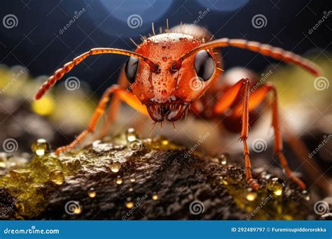 Macro Photography of an Ant Stock Illustration - Illustration of brown ...