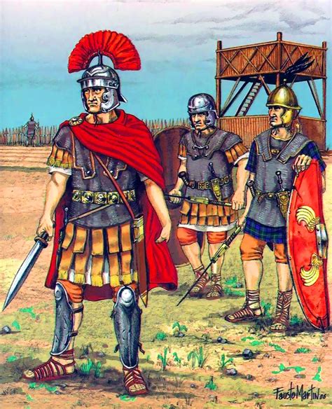 Roman Centurion And Legionaries During Caesars Gallic War Roman