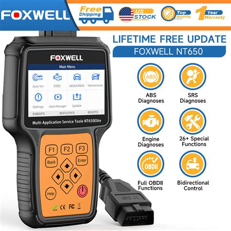 Foxwell Nt Elite Car Obd Diagnostic Scanner Abs Srs Tpms Dpf