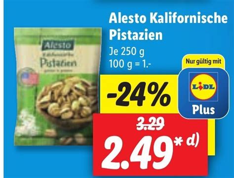 Alesto Kalifornische Pistazien 250g Angebot Bei Lidl