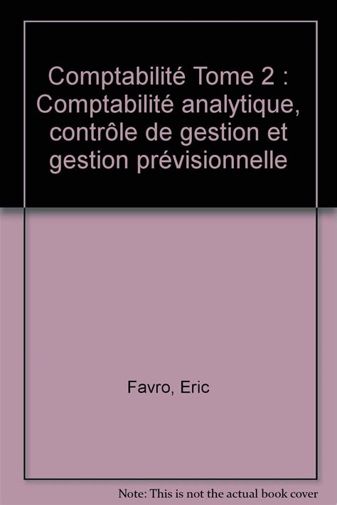 Comptabilit Tome Comptabilit Analytique Contr Le De Gestion Et