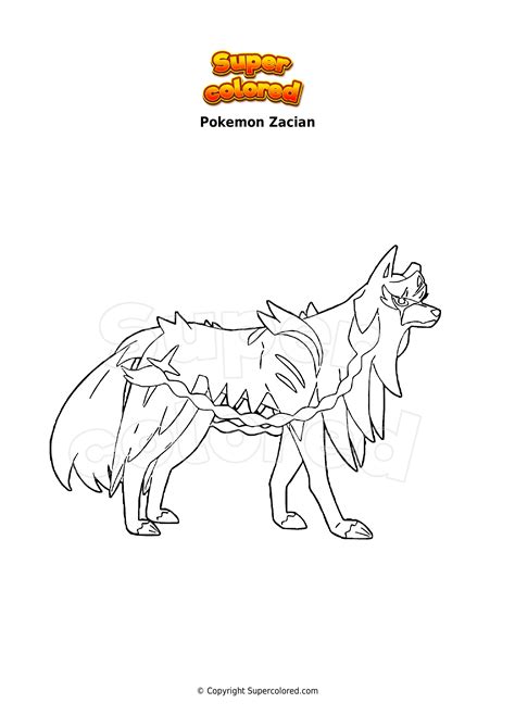 Coloring page Pokemon Zacian - Supercolored.com