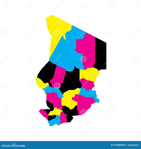 Chad Political Map of Administrative Divisions Stock Illustration ...