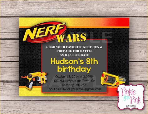 Free Printable Nerf Gun Party Invitations Template Free