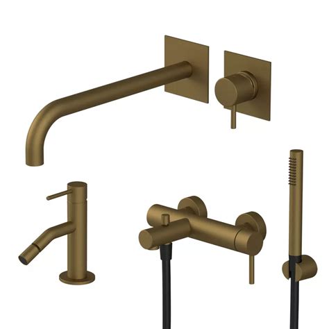 Set Miscelatore Lavabo A Incasso Canna Con Bidet Ed Esterno Vasca