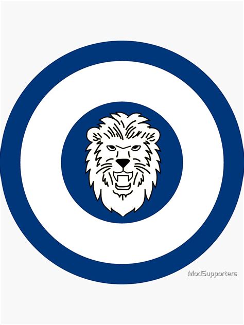 Lions Den Blue White Retro Mod Roundel Sticker By Modsupporters