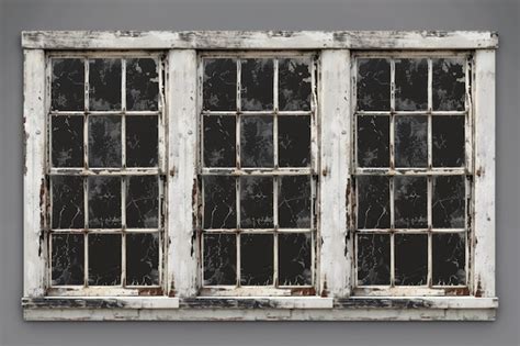 An Old Window With Broken Panes Of Glass Suitable For Historical Or