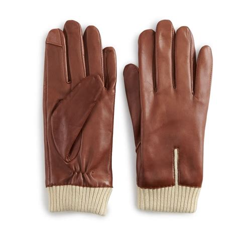 Womens Apt 9® Knit Cuff Leather Tech Gloves Boutique