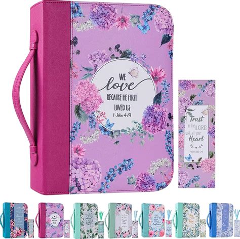 Amazon Bible Cover Case For Women With Matched Bookmark Floral PU