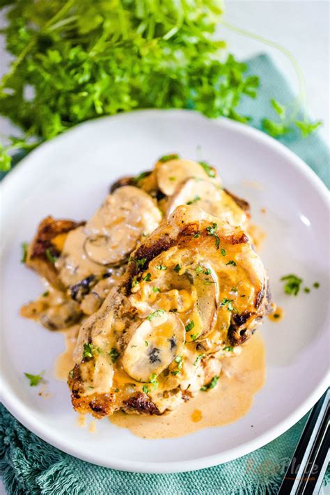 Pork Chops With Creamy Garlic Mushroom Sauce Minute Recipe