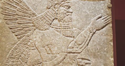 Winged Figure Architectural Fragment Of Panel From Northwest Palace Of