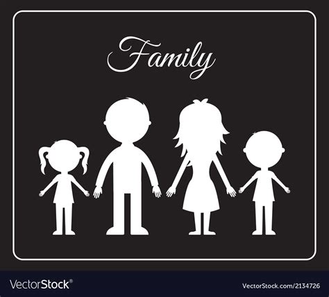 Family design over black background Royalty Free Vector