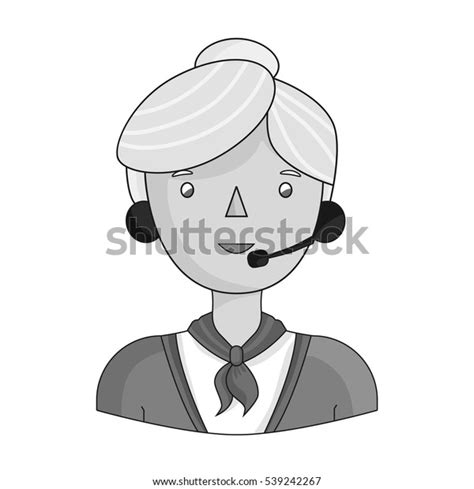 Call Center Operator Icon Monochrome Style Stock Vector Royalty Free