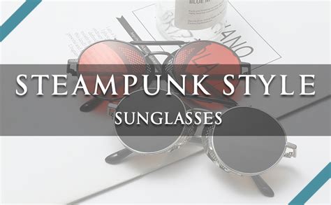 Besbomig Steampunk Style Sunglasses For Mens And Womens Round Retro