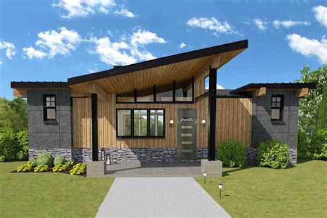 Single Story 4 Bedroom Modern Home Designed With A Rear Sloping Lot In