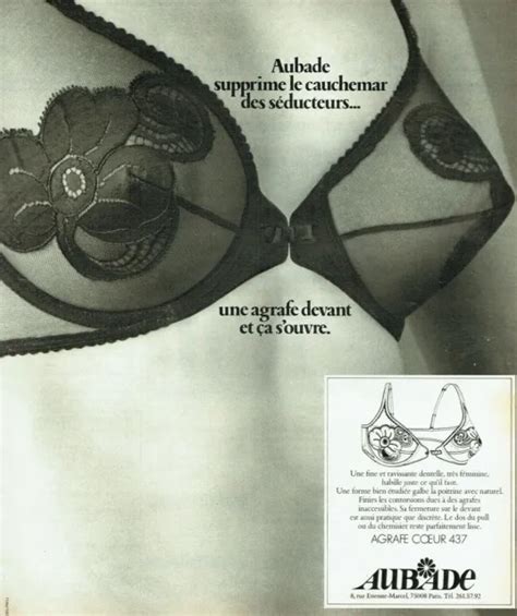 PUBLICITÉ ADVERTISING 0422 1976 Aubade soutien gorge agrafe devant sous