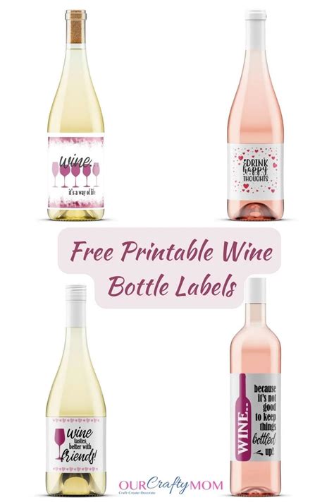 Set Of Free Printable Wine Labels To Customize Any Bottle Size