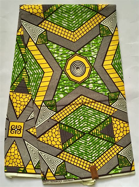 African Print Fabric Ankara Yellow Green Brown Etsy African Print