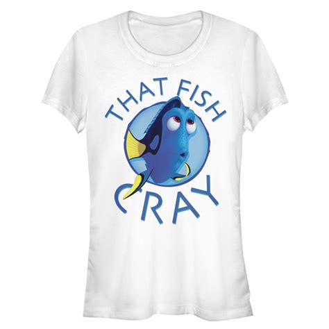 Juniors Finding Dory That Fish Cray Graphic Tee White 2x Large