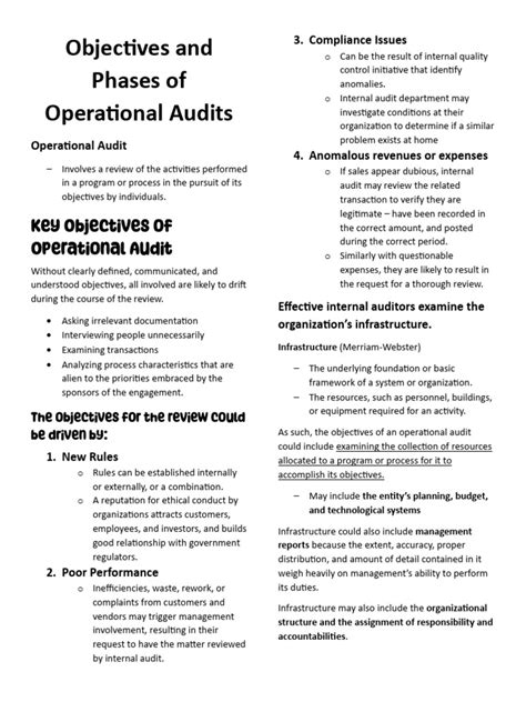 Chapter 2 Objectives And Phases Of Operational Audits Pdf Audit Internal Audit